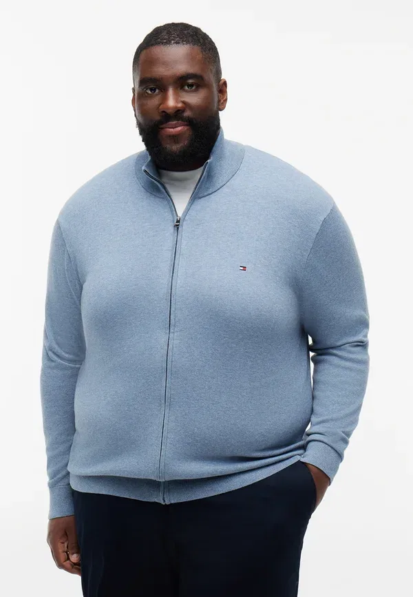 Кардиган на молнии Tommy Hilfiger, brisk blue heather, сине-голубой меланж