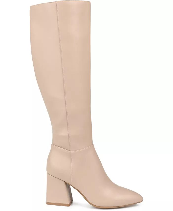 Женские высокие сапоги Landree Wide Calf Journee Collection, коричневый/бежевый — фото 2
