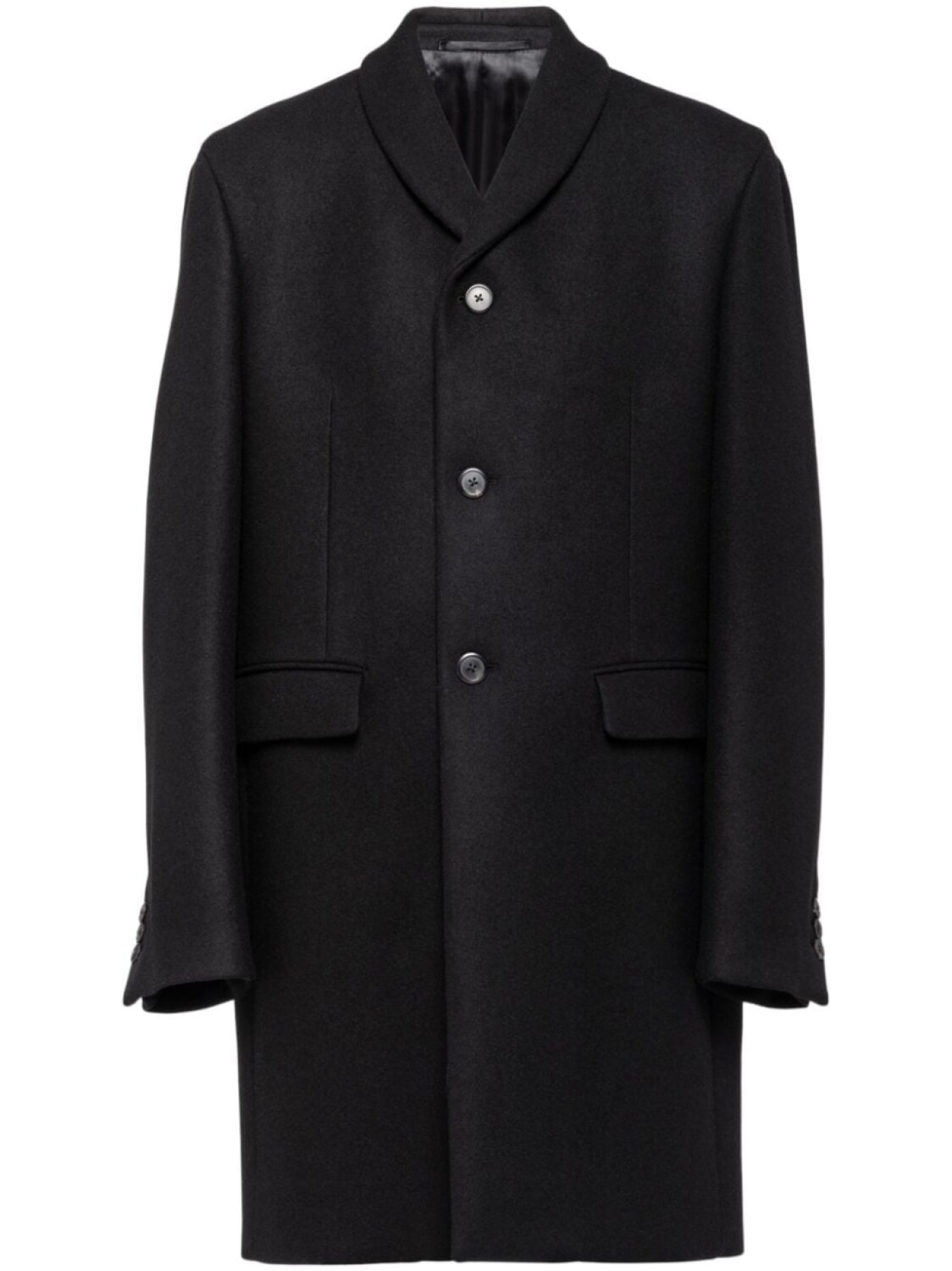 

Prada однобортное шерстяное пальто, черный