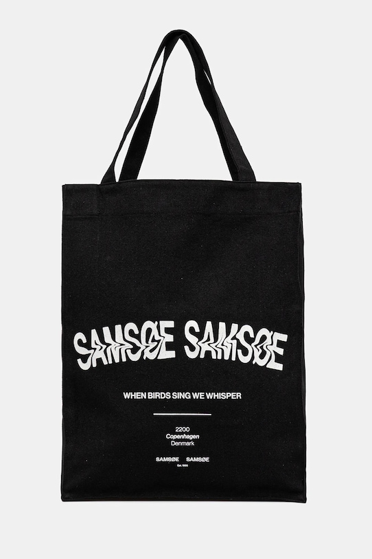 

Хлопковая сумка Saprint Samsoe Samsoe, черный