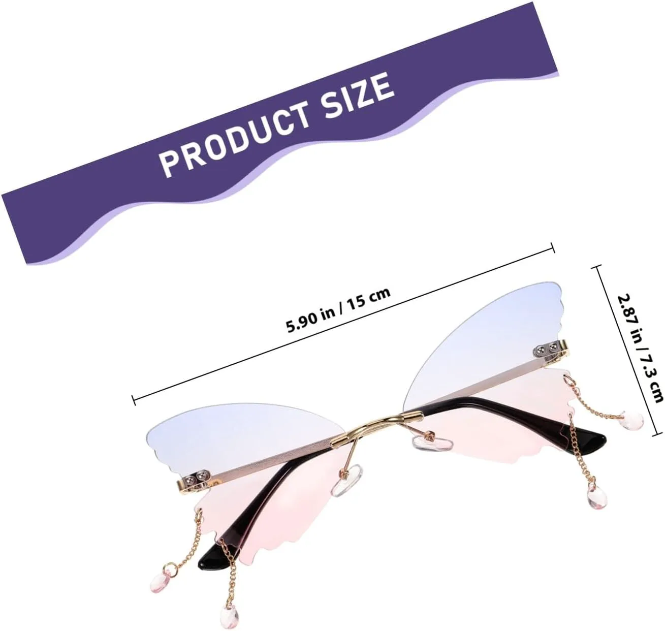 

Солнцезащитные очки GALPADA в оправе «бабочка» для женщин, модные, с синими и розовыми линзами, с защитой от УФ-излучения, аксессуар для вечеринки в уличном стиле