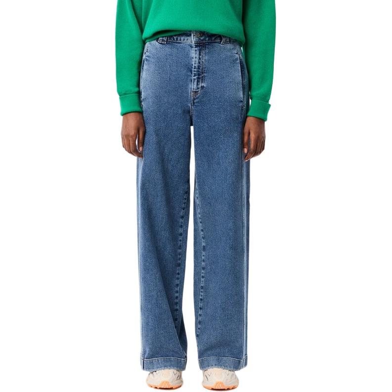 Джинсы LACOSTE Wide leg, растягивающиеся, синие — фото 2