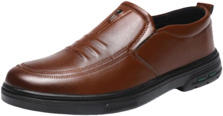 

Модные мужские деловые туфли - плоские, низкие повседневные туфли - удобные и легкие - подходят для работы и повседневного использования во все сезоны Hoalox, коричневый