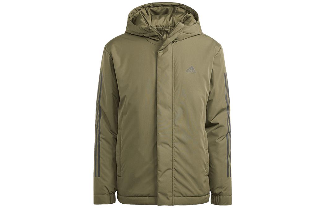 Куртка 3 Stripes с капюшоном для мужчин, модель Moderate Pilot Adidas, army зеленый (comes with adidas hat*1) — фото 3