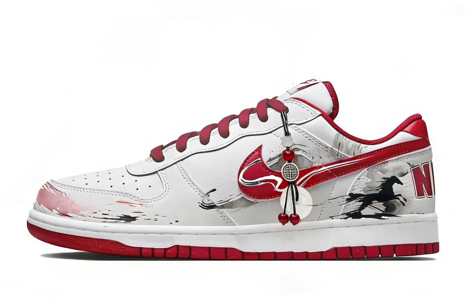 Nike Кроссовки для скейтбординга Big Enchanted Realm Danju Stunning, низкие, красные и белые — фото 3