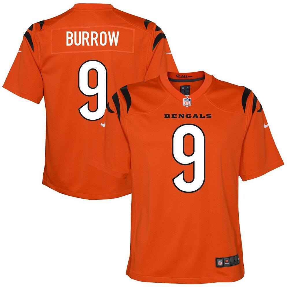 Молодежная игровая майка Nike Joe Burrow Orange Cincinnati Bengals, цвет Bng Orange — фото 2
