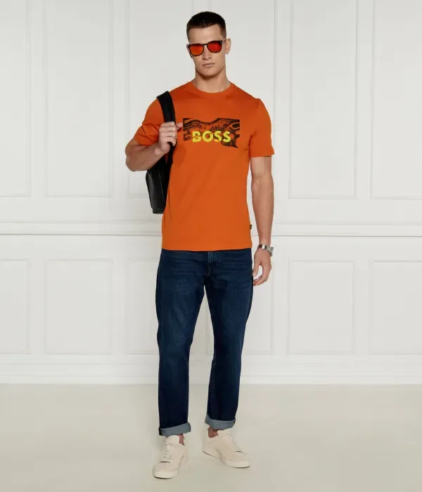 Футболка Te_Building regular fit Boss Orange, оранжевый — фото 2