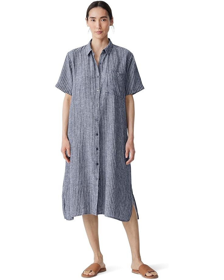 

Платье Eileen Fisher Classic Collar Shirt Dress, цвет Ocean