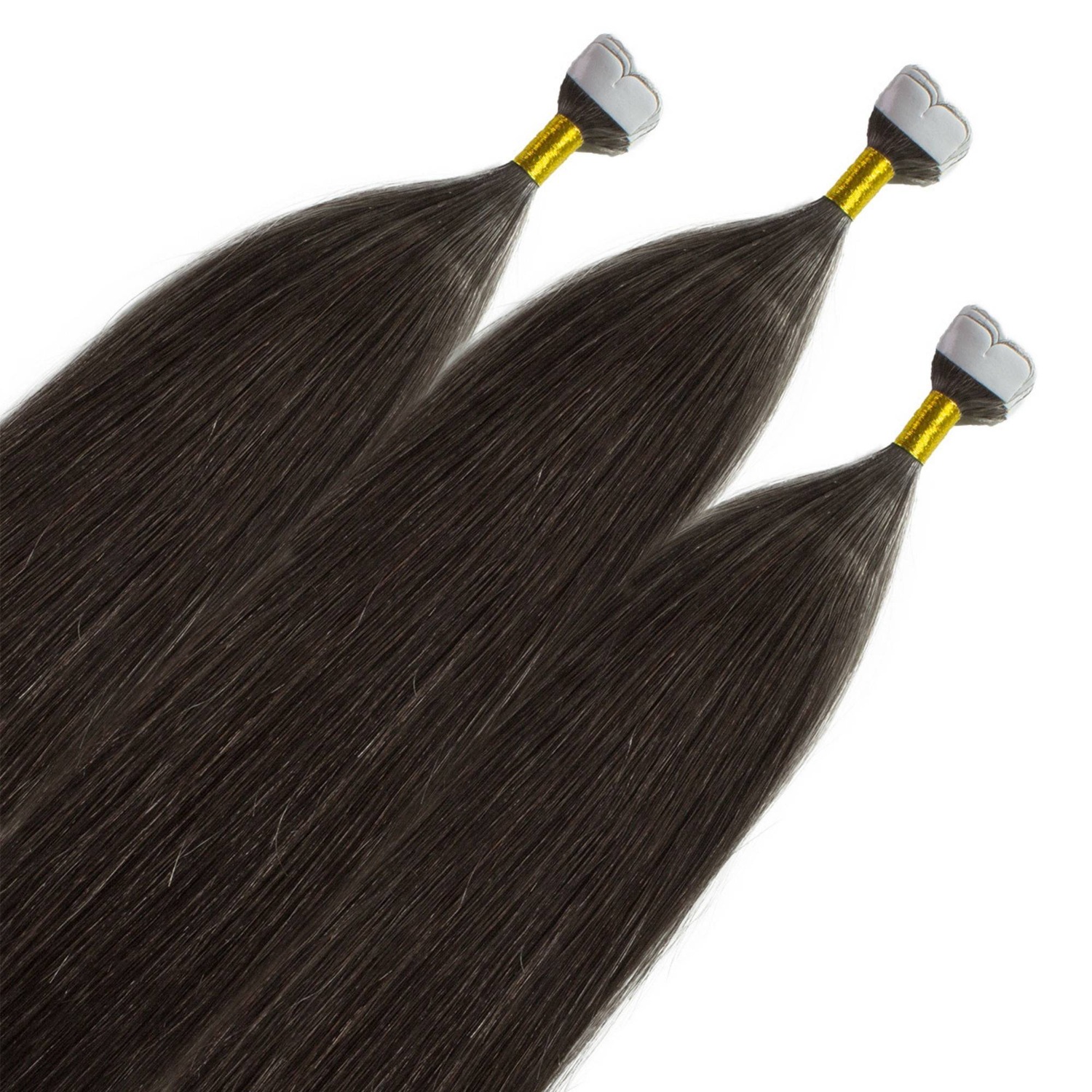 Накладные волосы mini tape extensions premium echthaar #6/0 dunkelblond Hair2Heart, 50cm, количество 12 шт.
