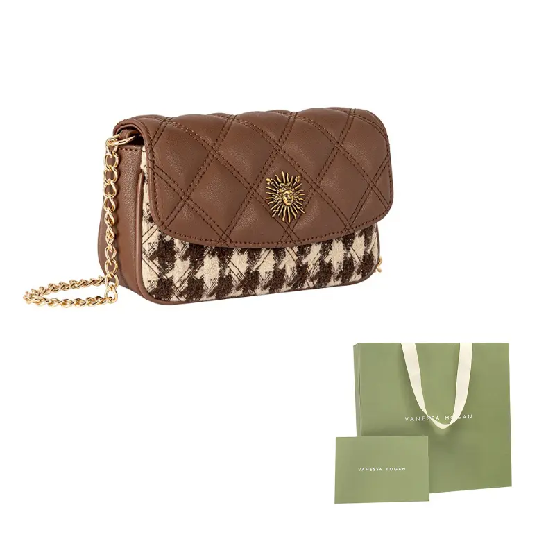 

VANESSA HOGAN Сумка через плечо из натуральной кожи, Hydrangea Patchwork Bag & Brown