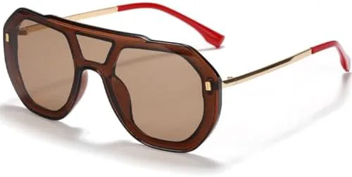 

Солнцезащитные очки 2027 года в крупной оправе для мужчин и женщин, индивидуальные солнцезащитные очки для мужчин, цельные зеркальные очки MTZJH, Brown Tea