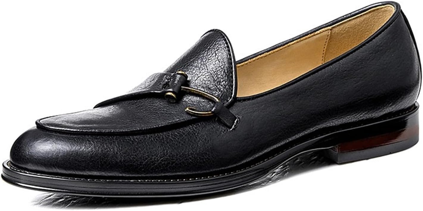 

Мужские модные лоферы из натуральной кожи с отделкой Penny, удобные повседневные мокасины, модная обувь для торжеств, комфортные туфли с круглым носком для свадьбы и деловых встреч Generic, черный