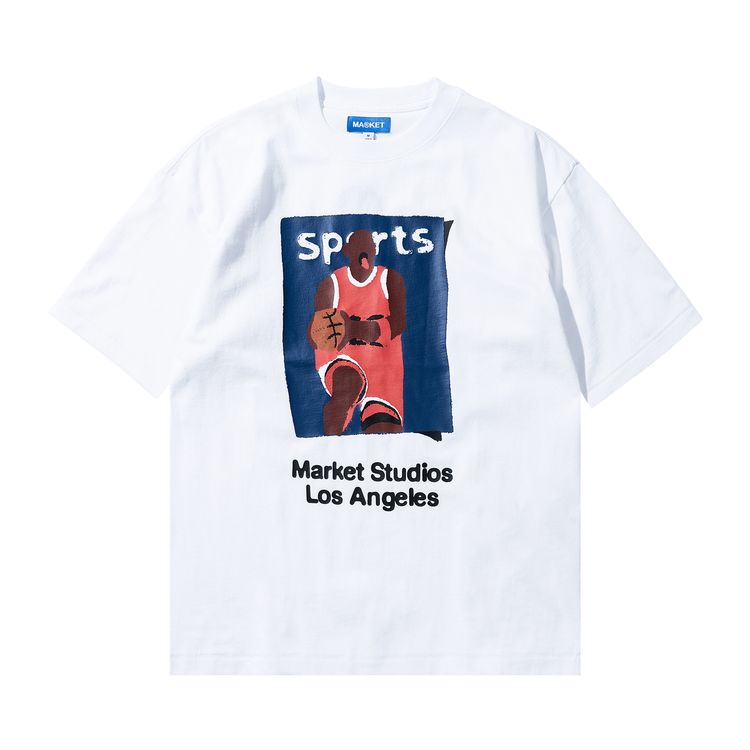 

Футболка Market Illustrated Basketball T-Shirt 'White', белый
