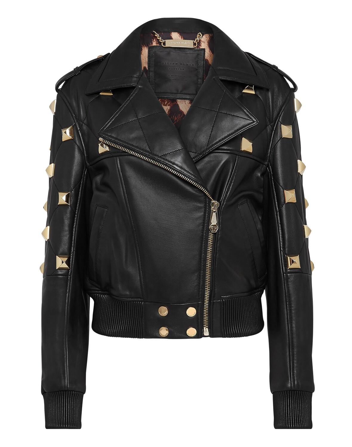 

Кожаный бомбер Philipp Plein, черный