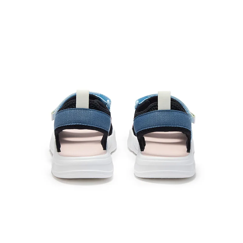 XTEP Synthetic Leather, Textile Slip Resistant And Breathable Low top Sandal Black Ripple Blue Ice Cream Pink Kids' — фото 4