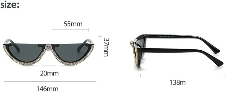 

Солнцезащитные очки Willochra в полуободковой оправе со стразами, бриллиантовые очки, очки-«кошачий глаз», хрустальные солнцезащитные очки для женщин, White