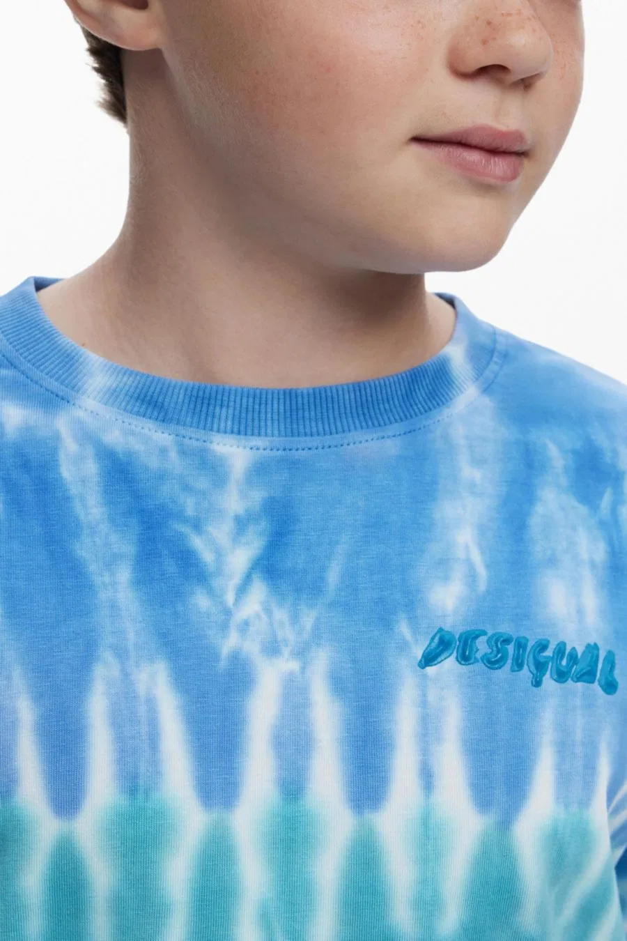 Детская футболка с эффектом многослойной окраски в стиле тай-дай Desigual, черный — фото 4