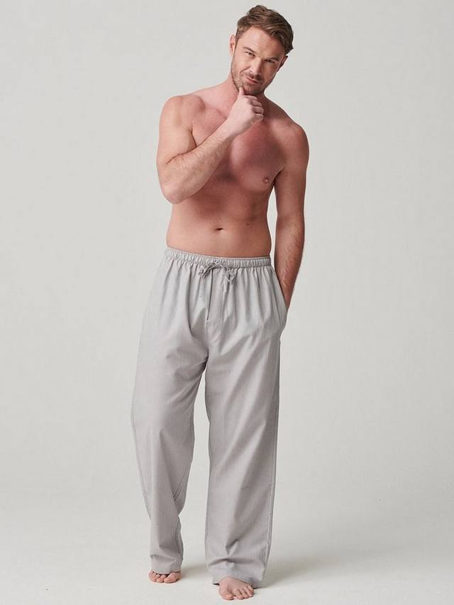 

Брюки-пижама из хлопкового твила ёлочкой British Boxers, Armoury Grey