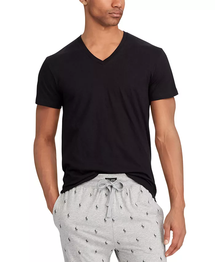 

Мужские майки с V-образным вырезом Big and Tall, 3 шт Polo Ralph Lauren, черный