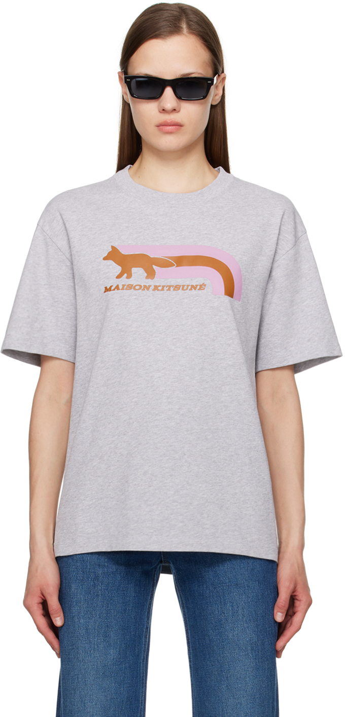 

Футболка серая Flash Fox Maison Kitsune