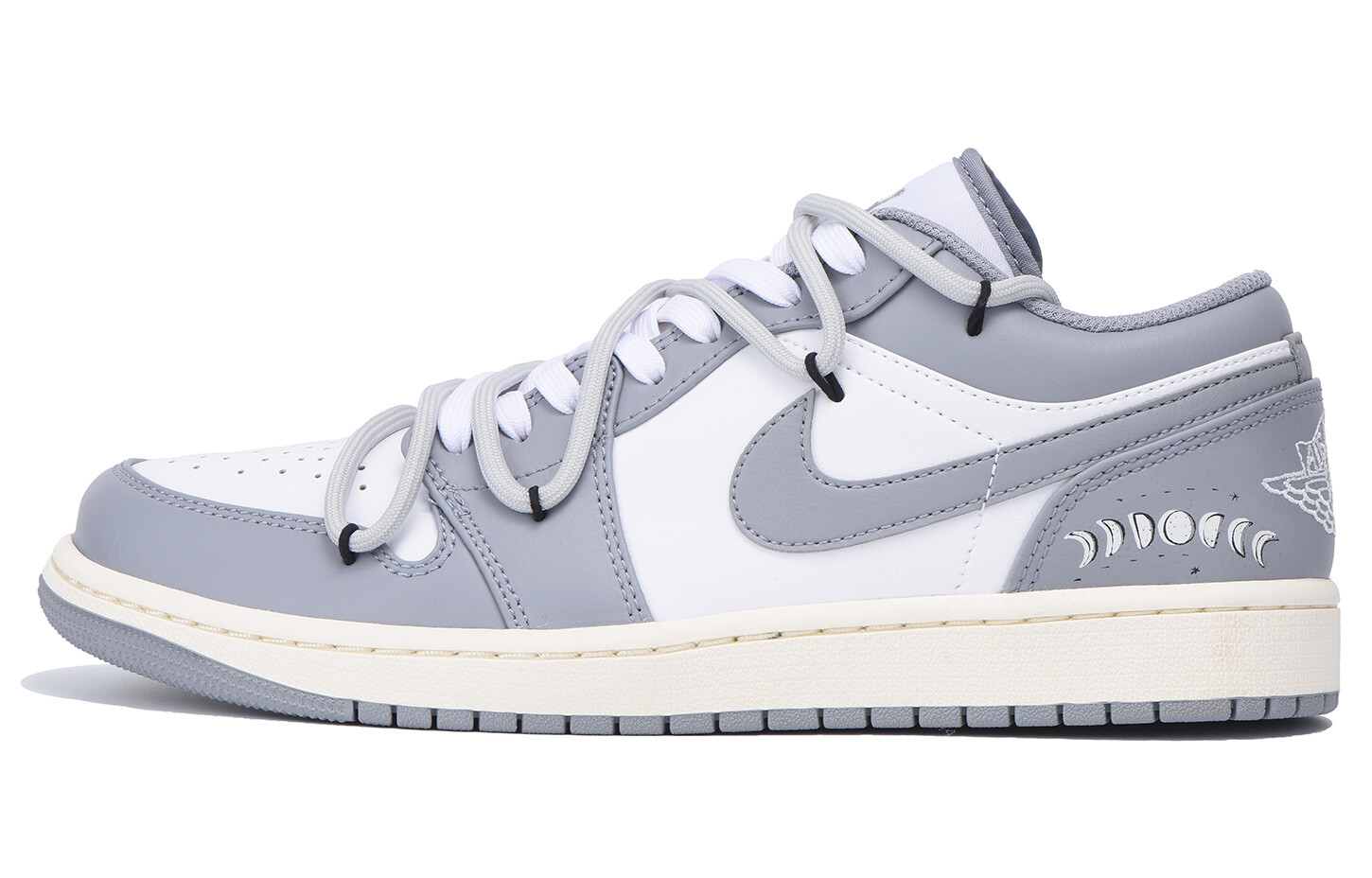 

Кроссовки Air Jordan 1 Vintage Basketball Shoes Men Low-top White, серый
