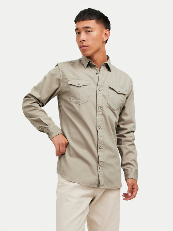 

Рубашка облегающего кроя Sheridan 12138115 Jack&Jones, коричневый