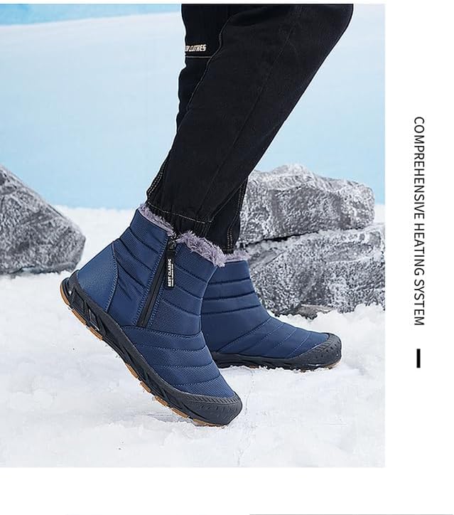 Потрясающие зимние ботинки Stunner Snow Boots, теплые ботильоны на меховой подкладке, водонепроницаемые, удобные, для прогулок на свежем воздухе, зимняя обувь без шнурков Soft Time Toy, синий — фото 3
