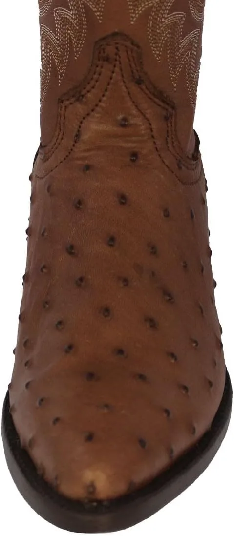 

Мужские коричневые западные кожаные ковбойские сапоги Texas Legacy с принтом из пера страуса, модель J Toe, коричневый