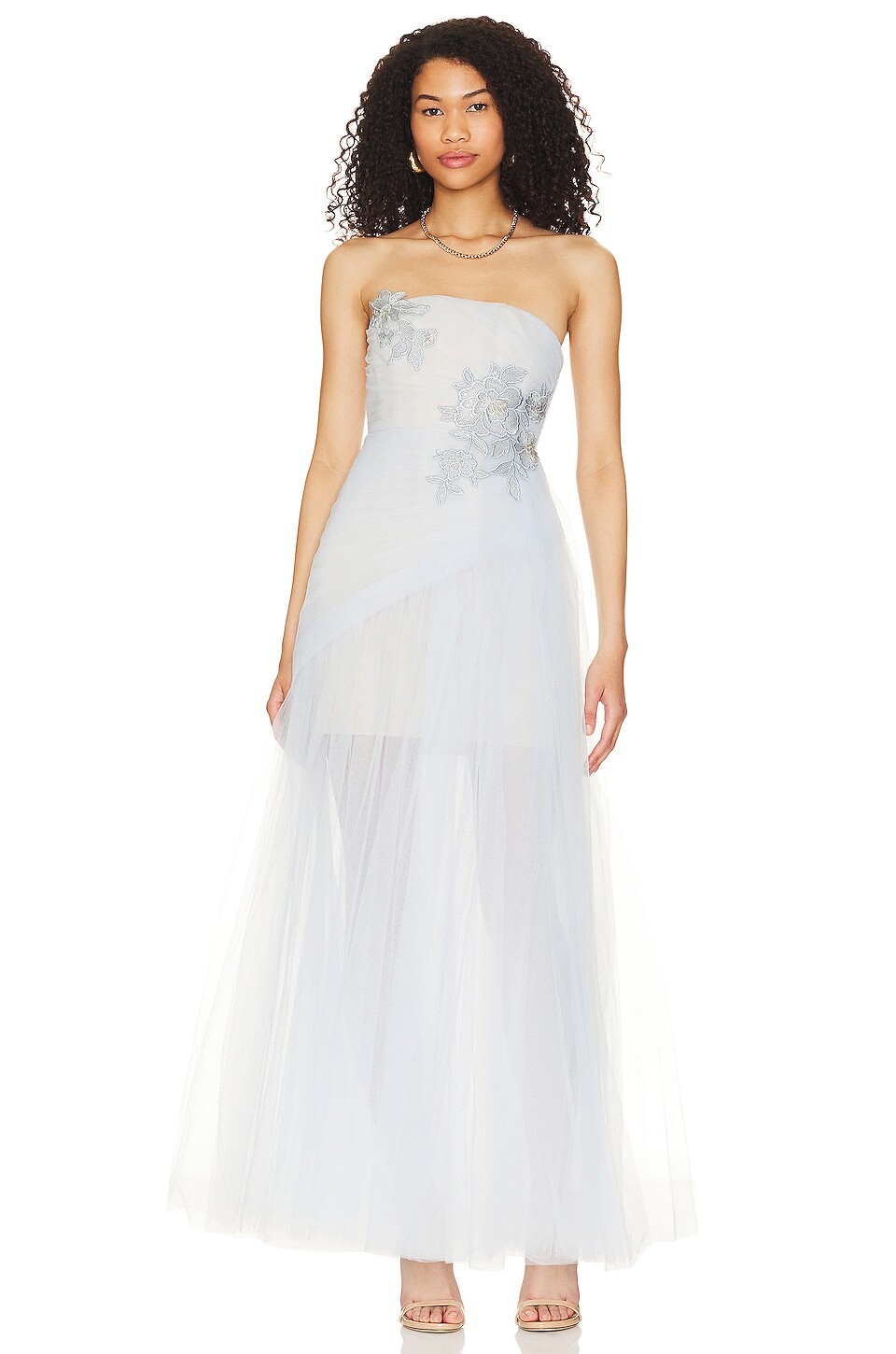 

Платье BCBGMAXAZRIA Strapless Gown, цвет Sky Blue