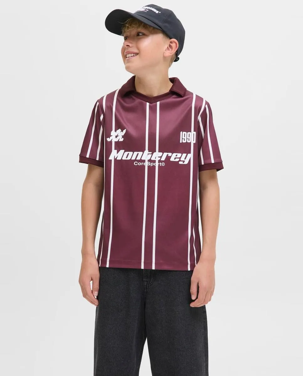 

Детская футбольная майка с короткими рукавами Jack & Jones, гранатовый
