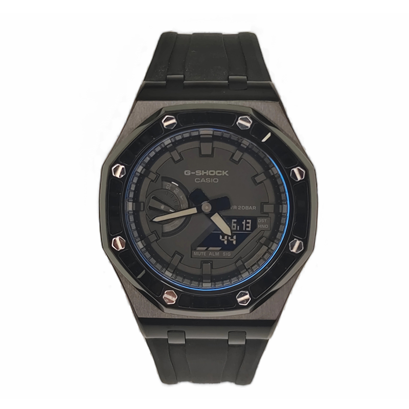 

Унисекс часы CASIO с жидкокристаллическим/аналоговым двойным дисплеем, 44 мм, черные