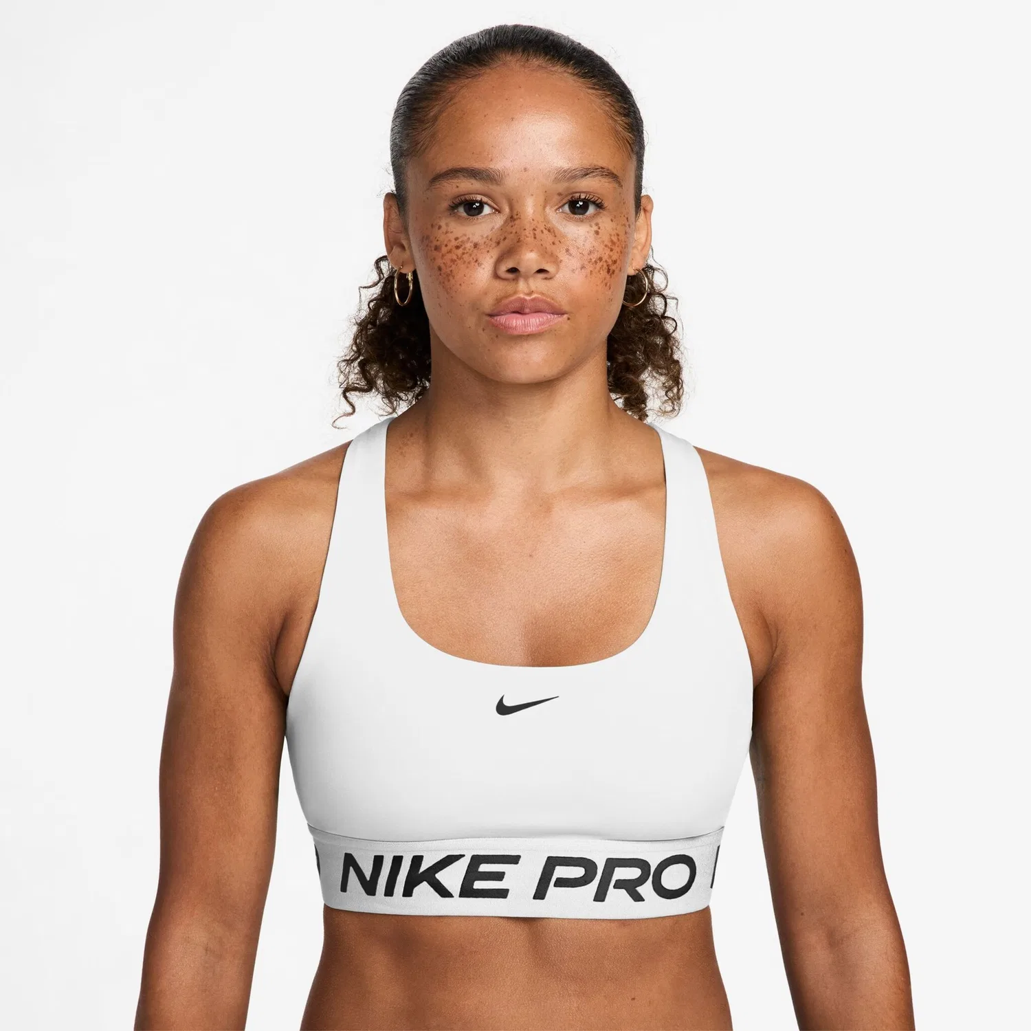 Женский спортивный бюстгальтер быстросохнущий Nike, White/Black
