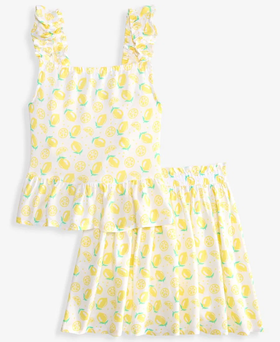 Комплект из топа и юбки с принтом лимонов Epic Threads, Bright White