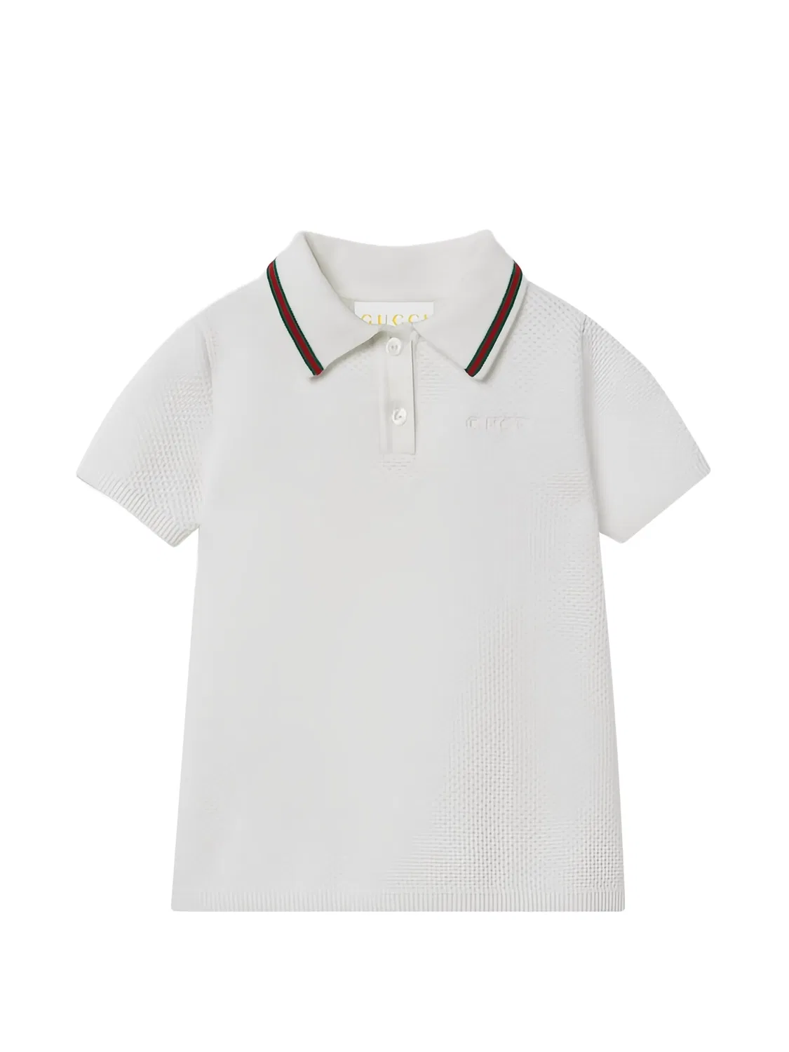 Платье с воротником поло и вышивкой Gucci Kids, белый