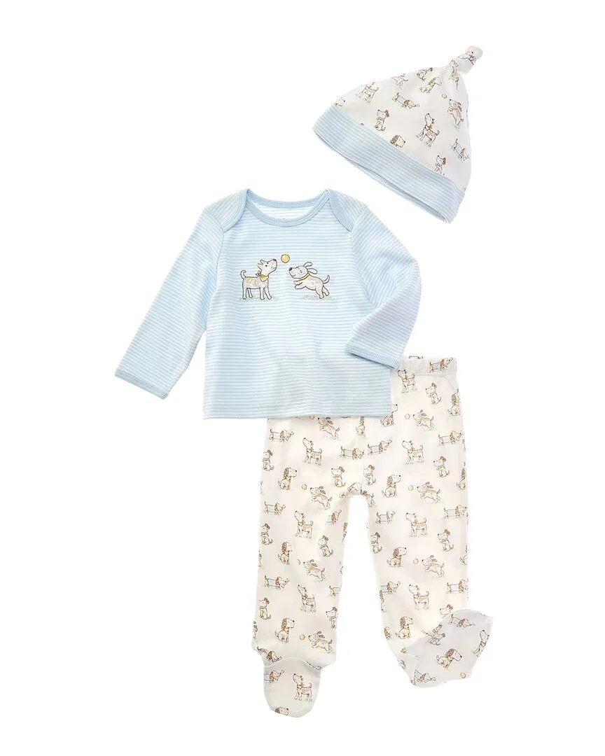 Детский комплект из 3 предметов с вышивкой Puppy Play Set Little Me, синий