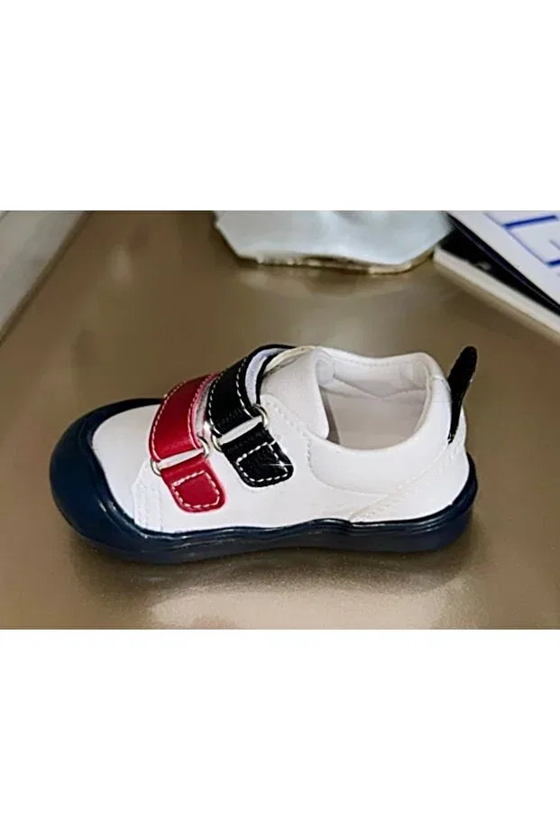 Детские туфли для мальчиков с липучкой First Step Shoes Arzen, Navy Blue White Red