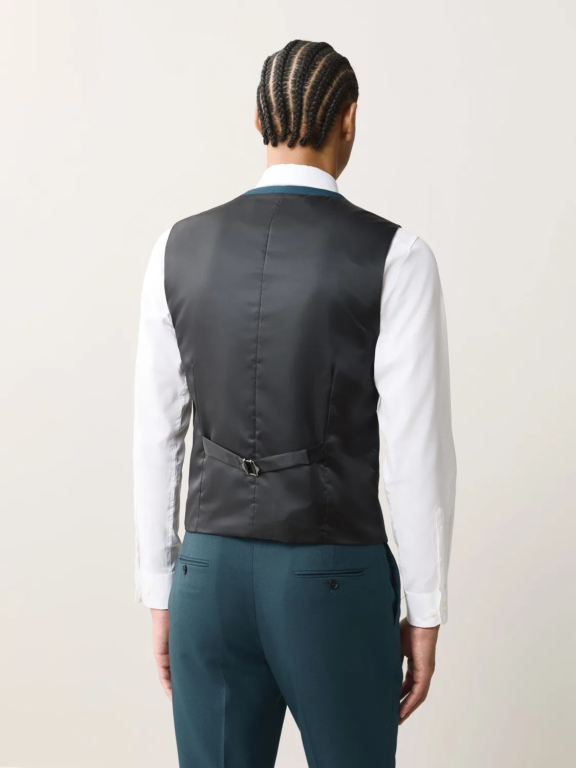 Жилет Textured Suit Waistcoat Next, Teal Blue — фото 3