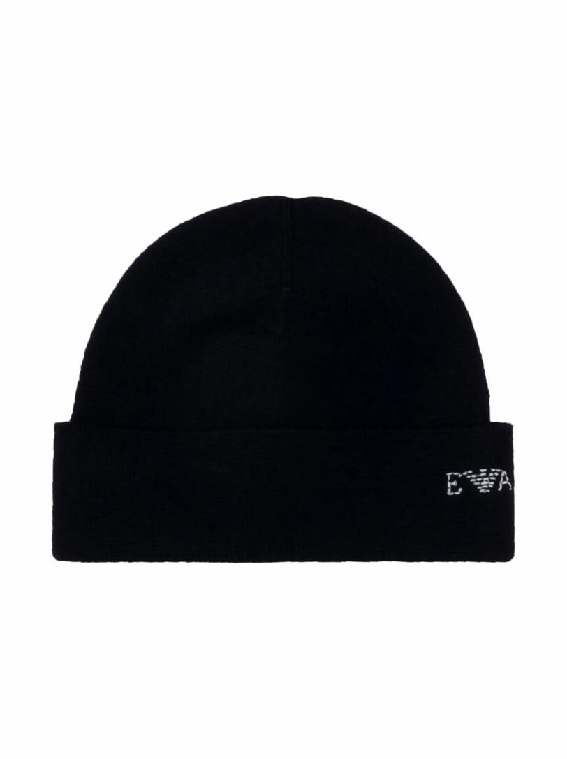

Вязаная шапка с логотипом EMPORIO ARMANI