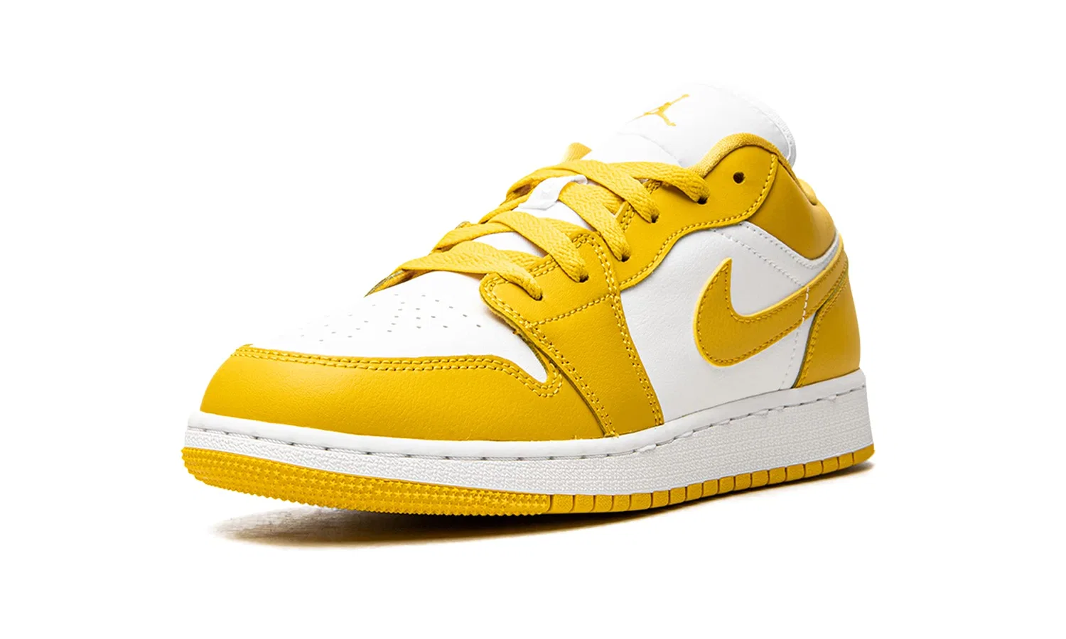 Детские баскетбольные кроссовки для мальчиков с высокой шнуровкой Jordan 1 NIKE, Mustard White — фото 4