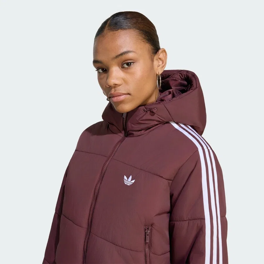 Зимняя куртка ADIDAS ORIGINALS 'Adicolor' винно-красного цвета — фото 3