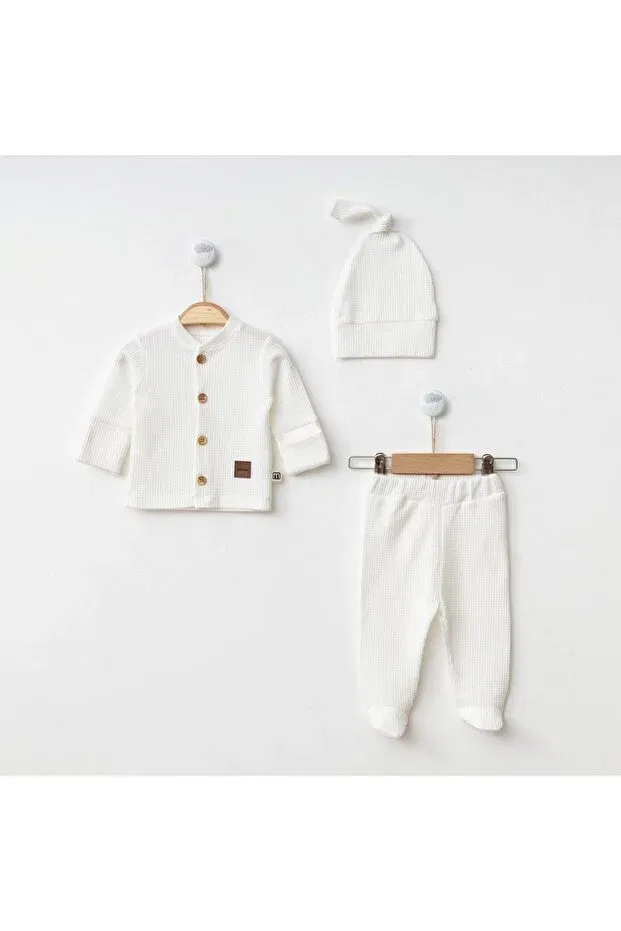 Детский комплект для новорожденных вафельный Minimus Baby, Ecru
