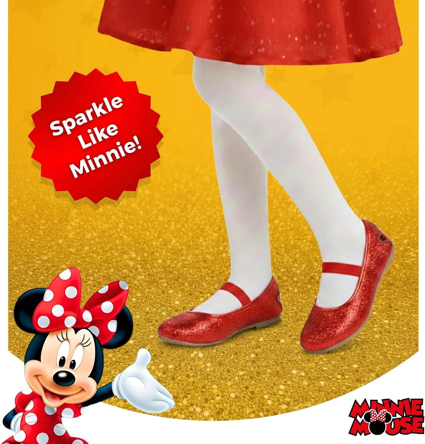 Детские туфли Мэри Джейн для девочек с принтом Disney, Red Minnie — фото 4