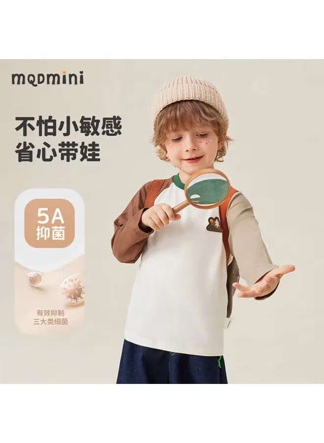 Лонгслив с принтом для мальчиков Mqdmini, кофейный