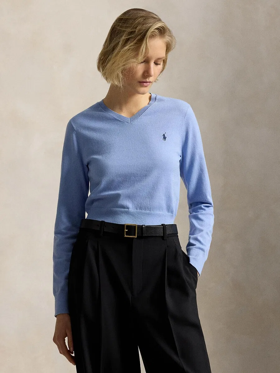 Свитер Polo Ralph Lauren небесно-голубого цвета — фото 3