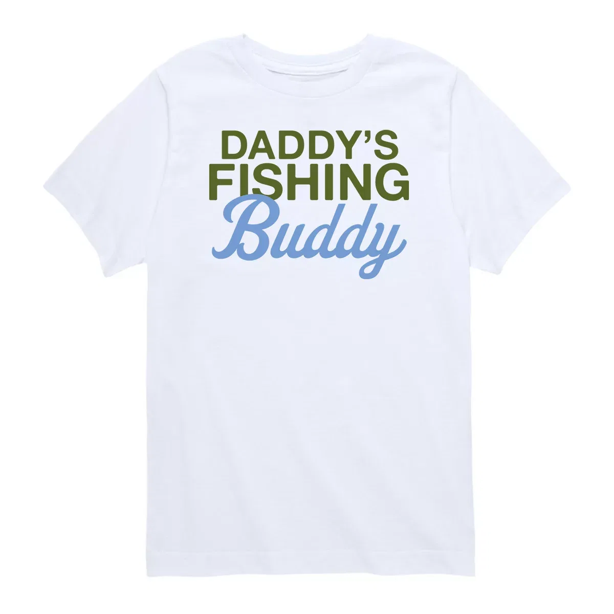 Детская футболка с принтом Daddy's Fishing Buddy Instant Message, White