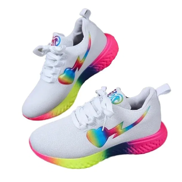 Детские кроссовки с дышащей сеткой Rainbow Breathable Mesh Shoes MEIION, White