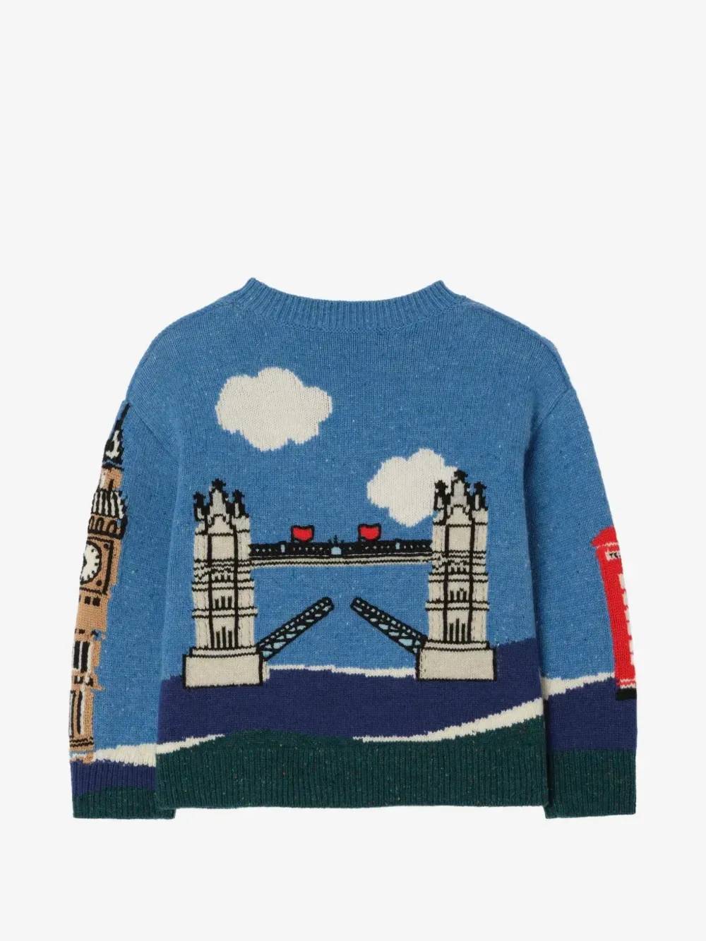 Свитер London Bear вязки интарсия BURBERRY KIDS, синий — фото 2