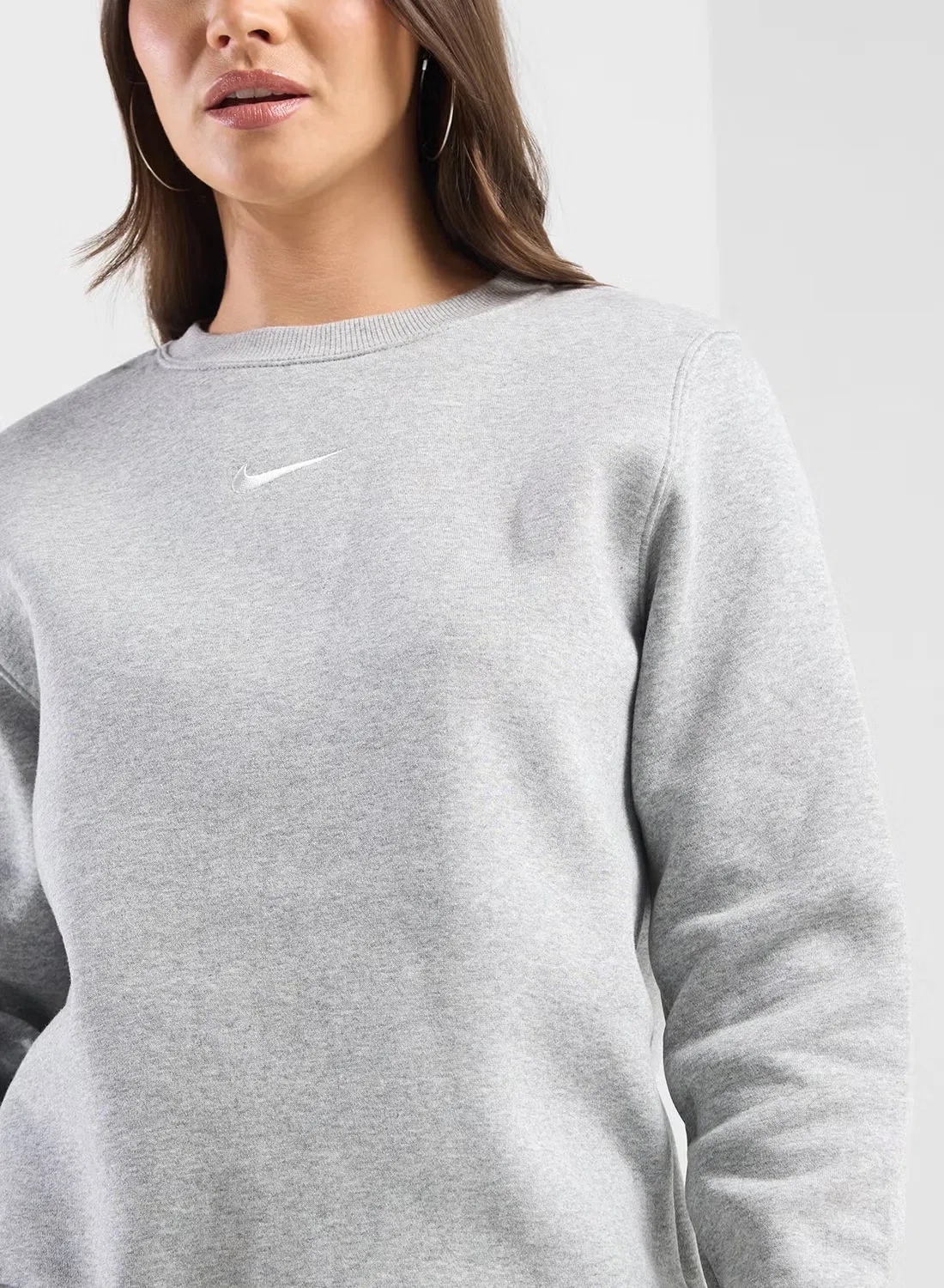 Свитшот с круглым вырезом Phoenix Fleece Nike, серый — фото 3