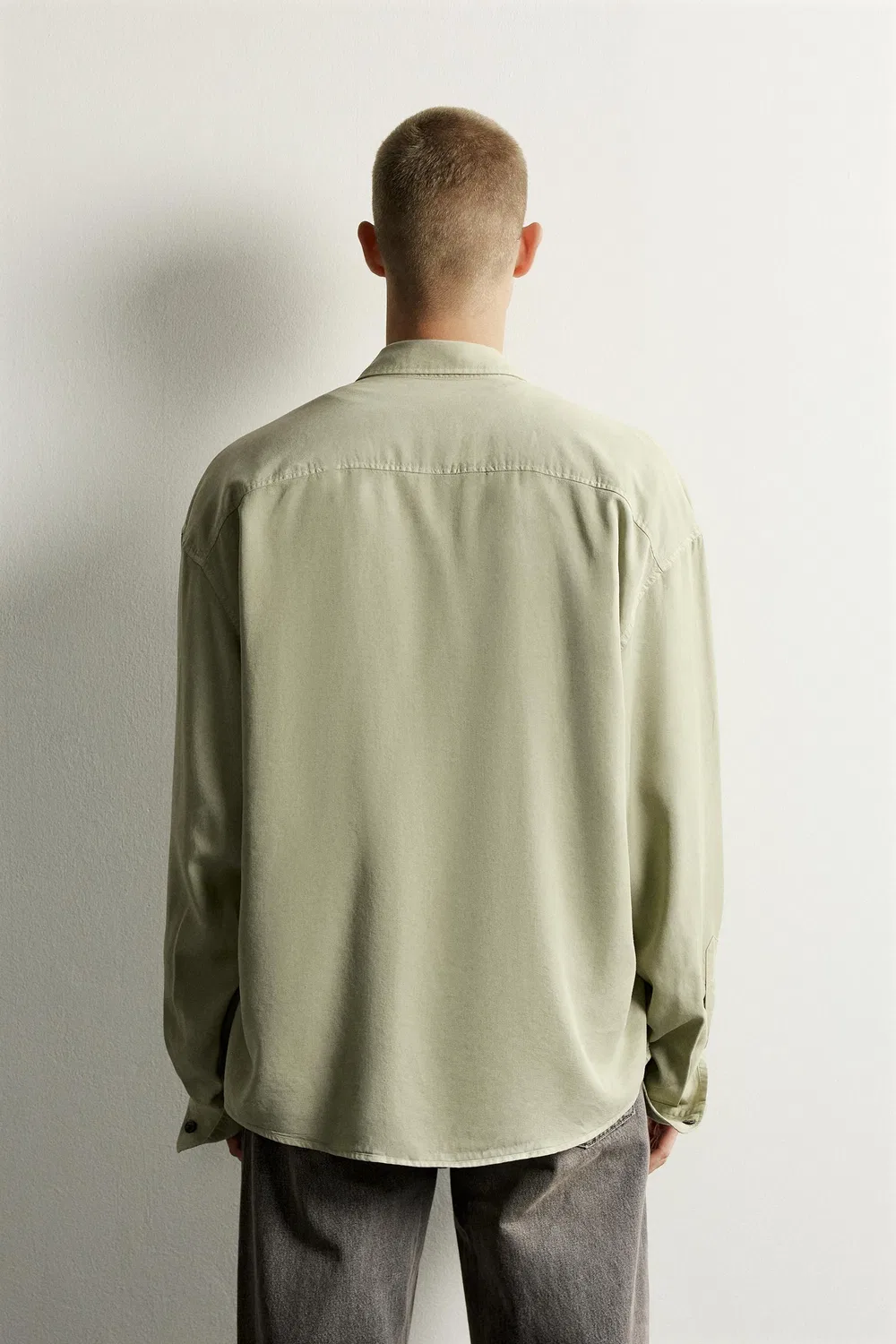 Свободная футболка свободного кроя ZARA, Green — фото 3