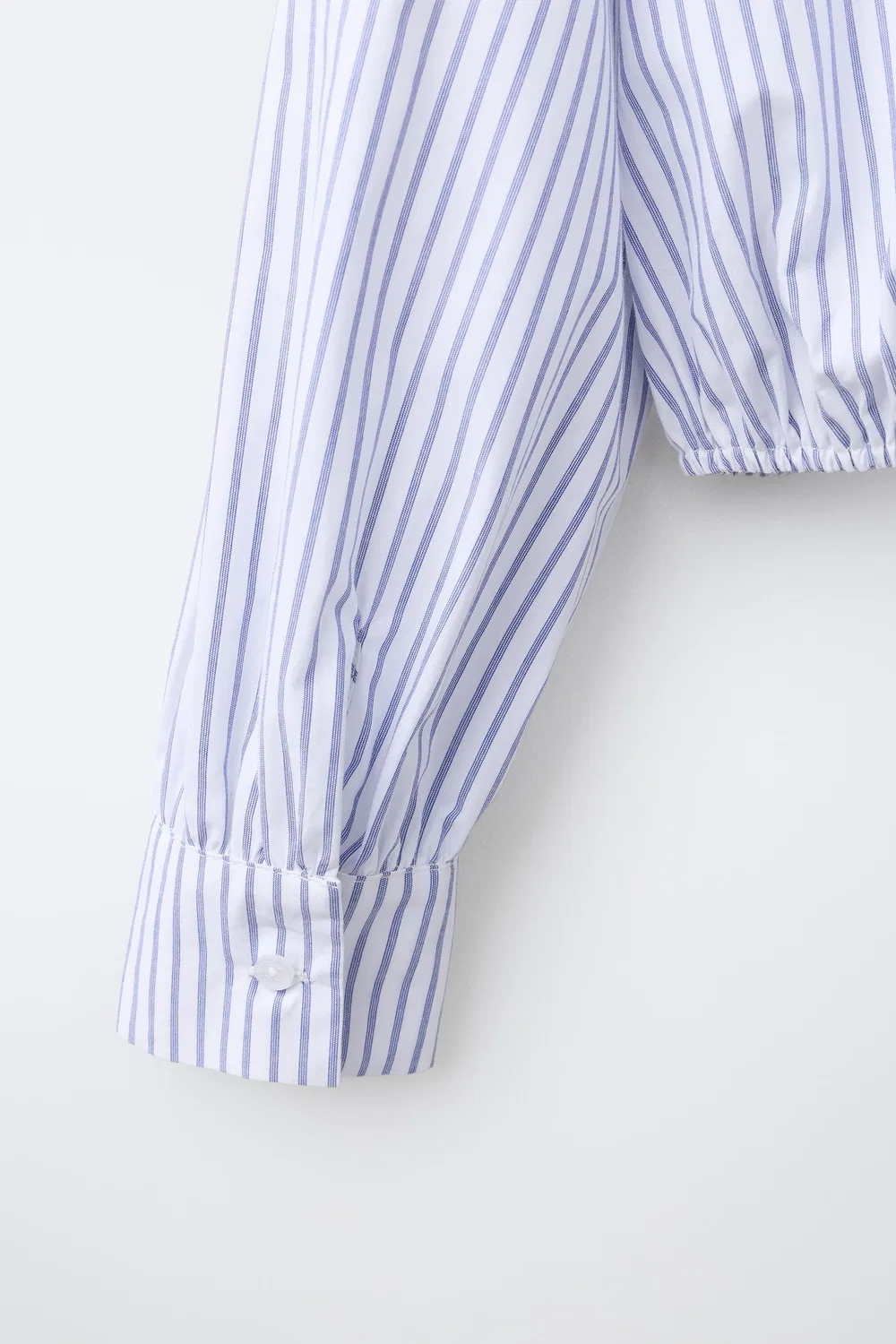 Полосатая рубашка с воротником в стиле Питера Пэна ZARA, Blue/White — фото 4